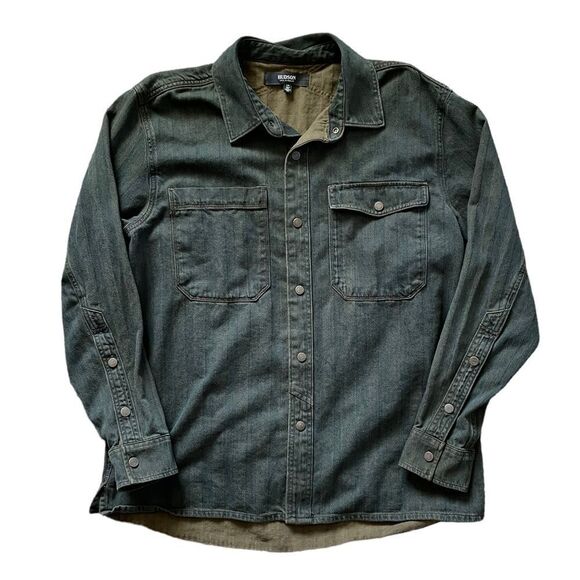 HUDSON Long Sleeve Button Down Denim Shirt Size Large - Picture 1 of 9